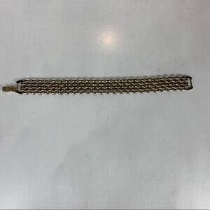 Silver Tone Bracelet 3/4" wide 8" Long